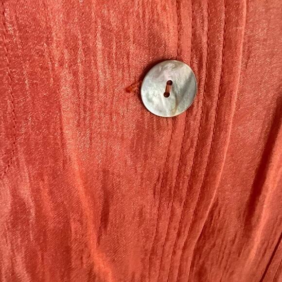 Ruby Rd. CORAL PINK shimmer women’s size 16 jacket. 3/4 sleeves, button down - Picture 5 of 12